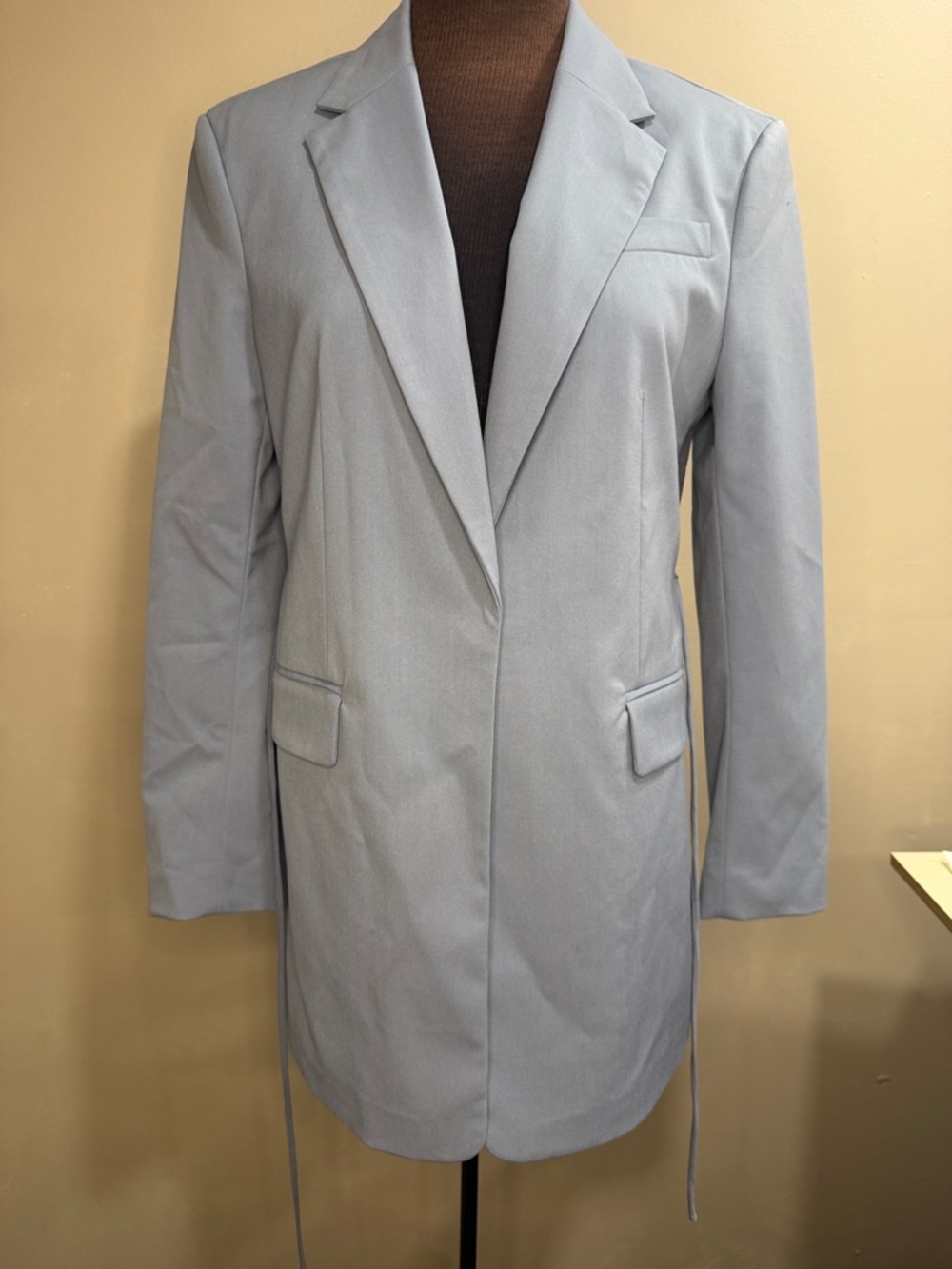 H&M Pale Blue Long Women's Blazer Jacket size small new